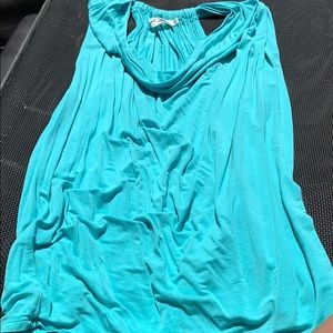 MICHAEL STARS COWL NECK TANK - turquoise- OS